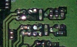 Closeup of empty pads