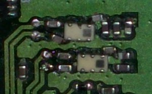 Closeup of the newly soldered baluns